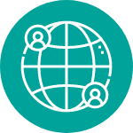 Global Connections turquoise icon